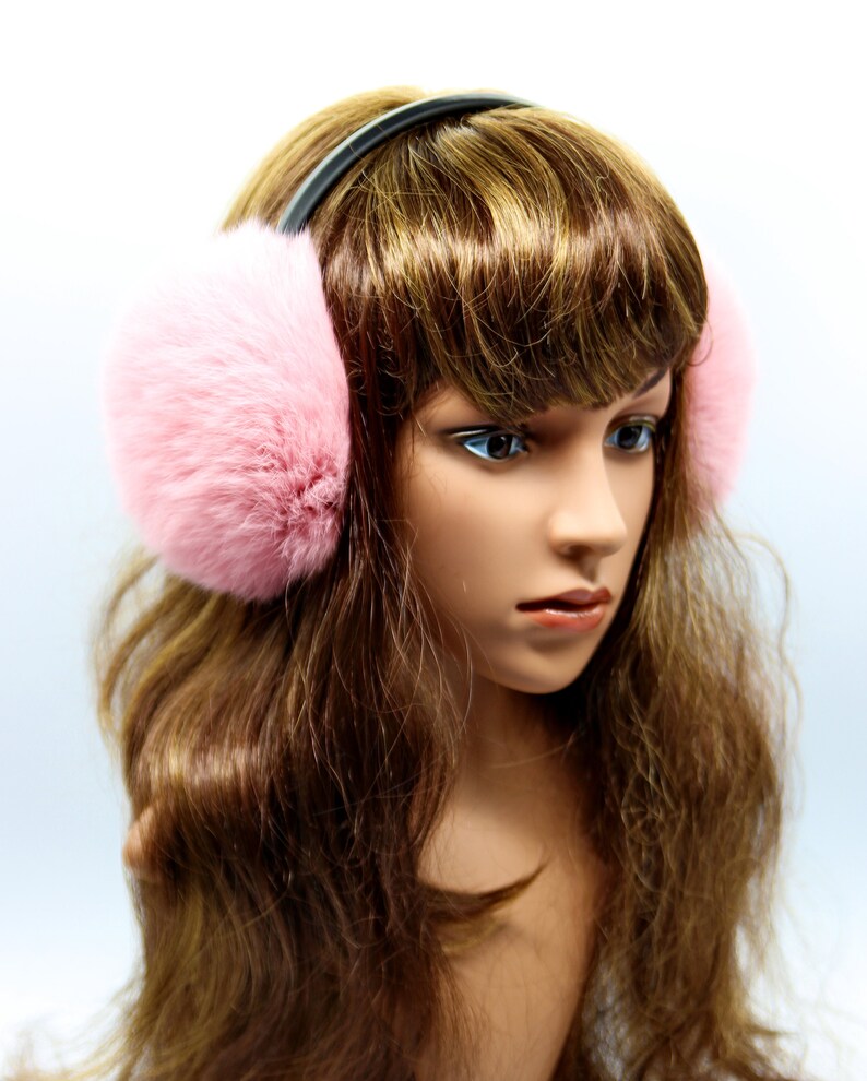 Fur Earmuffs Warm Winter Accessory for Women Pink Etsy