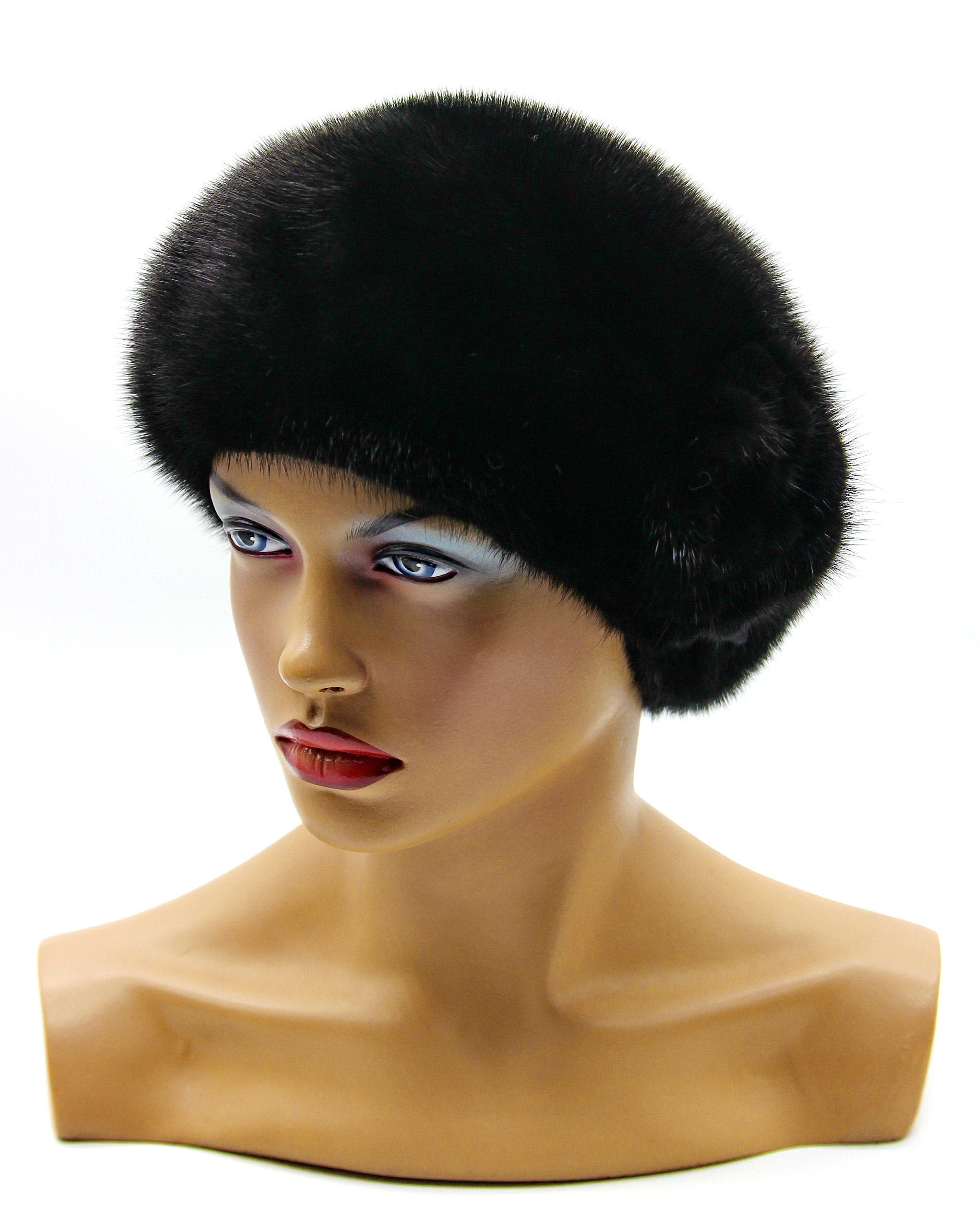 Black Mink Beret Hat flower. | Etsy Ireland