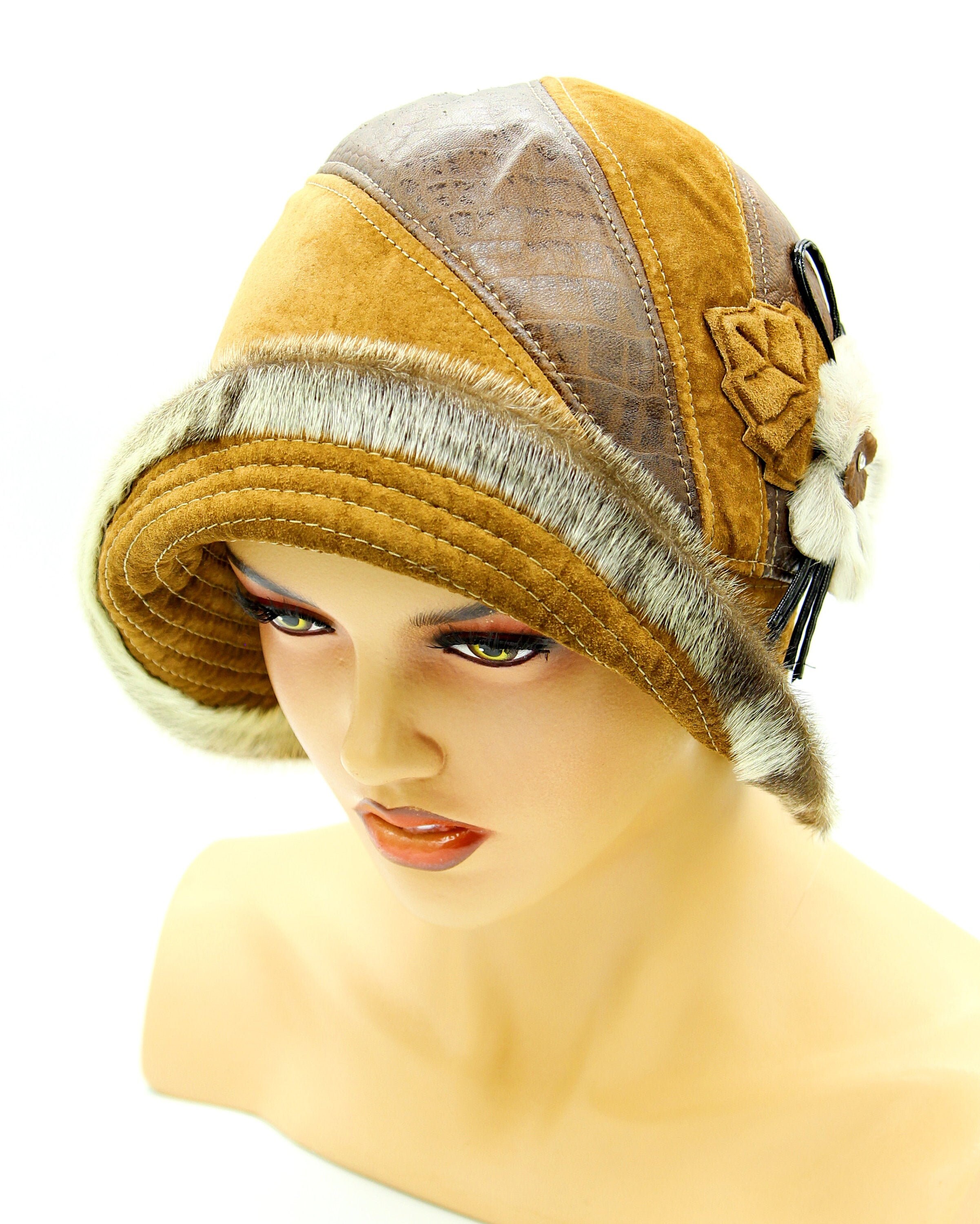 Violetta winter leather hat ladies winter hat womens Etsy