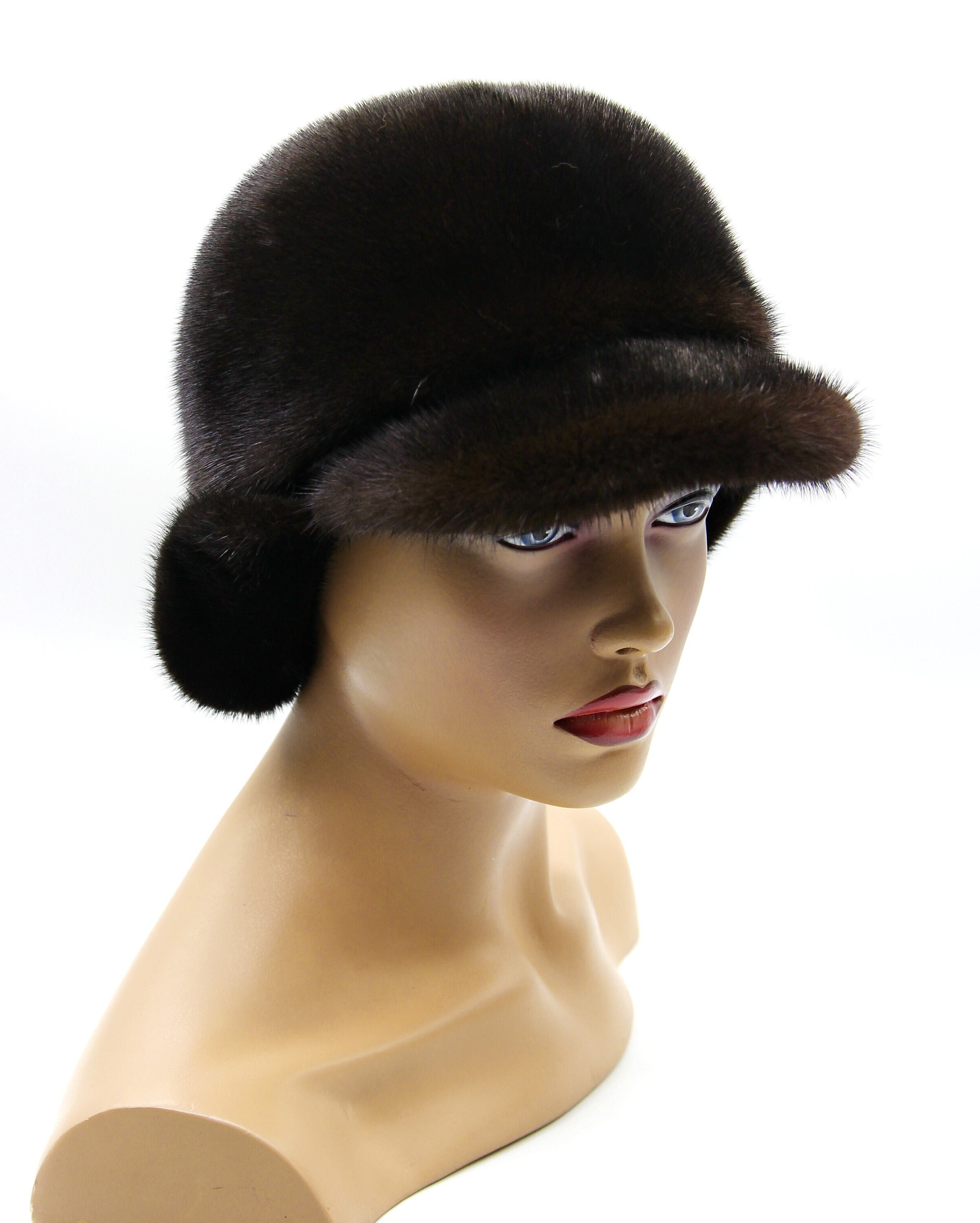 Fur Hat Cap Women's With Visor Ushanka Winter Ladies | Etsy UK