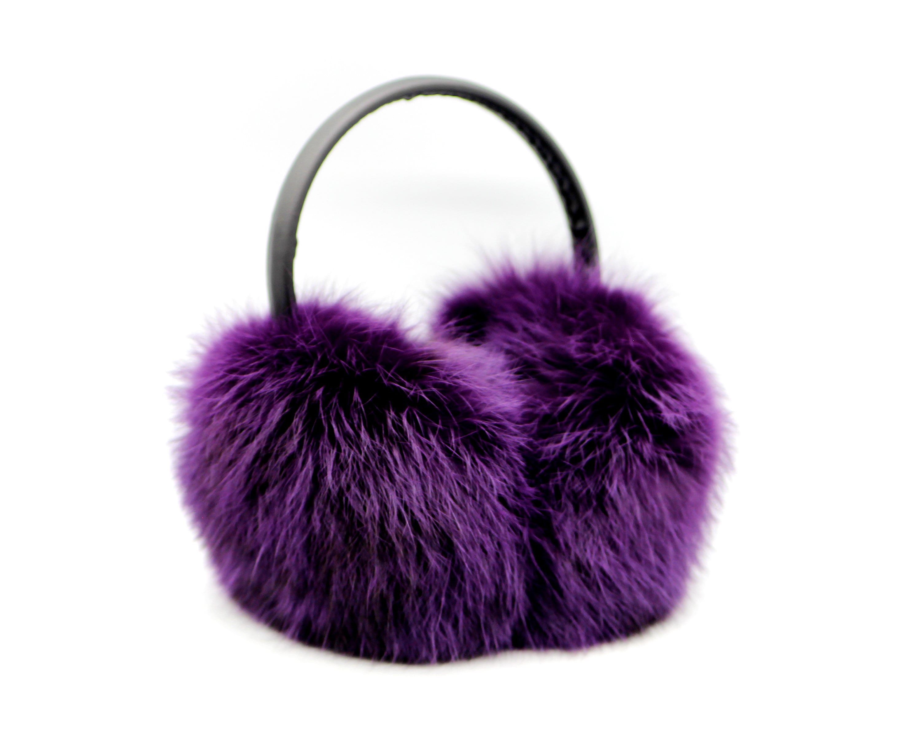 Women's ear warmers purple fur earmuffs Etsy