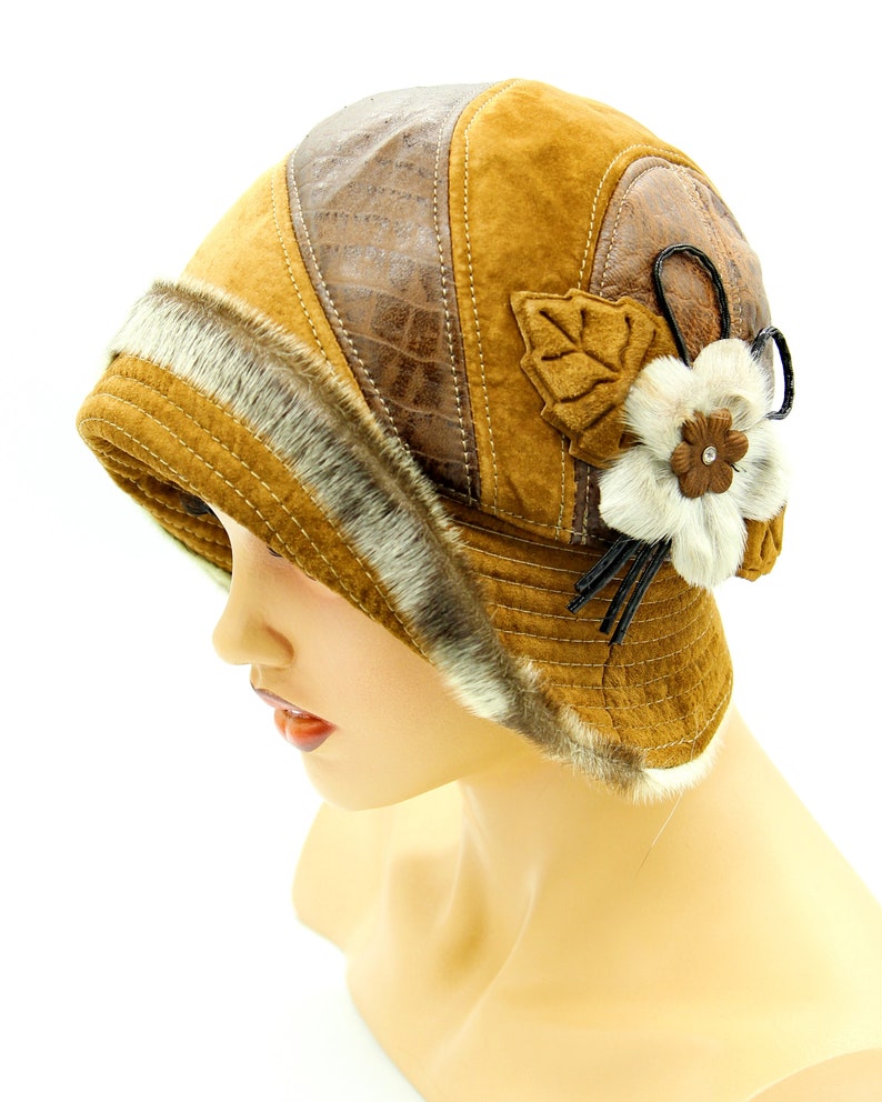 Violetta Winter Leather Hat Ladies Winter Hat Womens Etsy