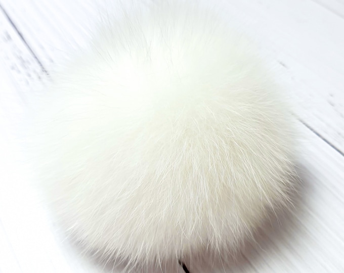 Real Fur Pom Pom Polar Fox Ball Gift Keychain