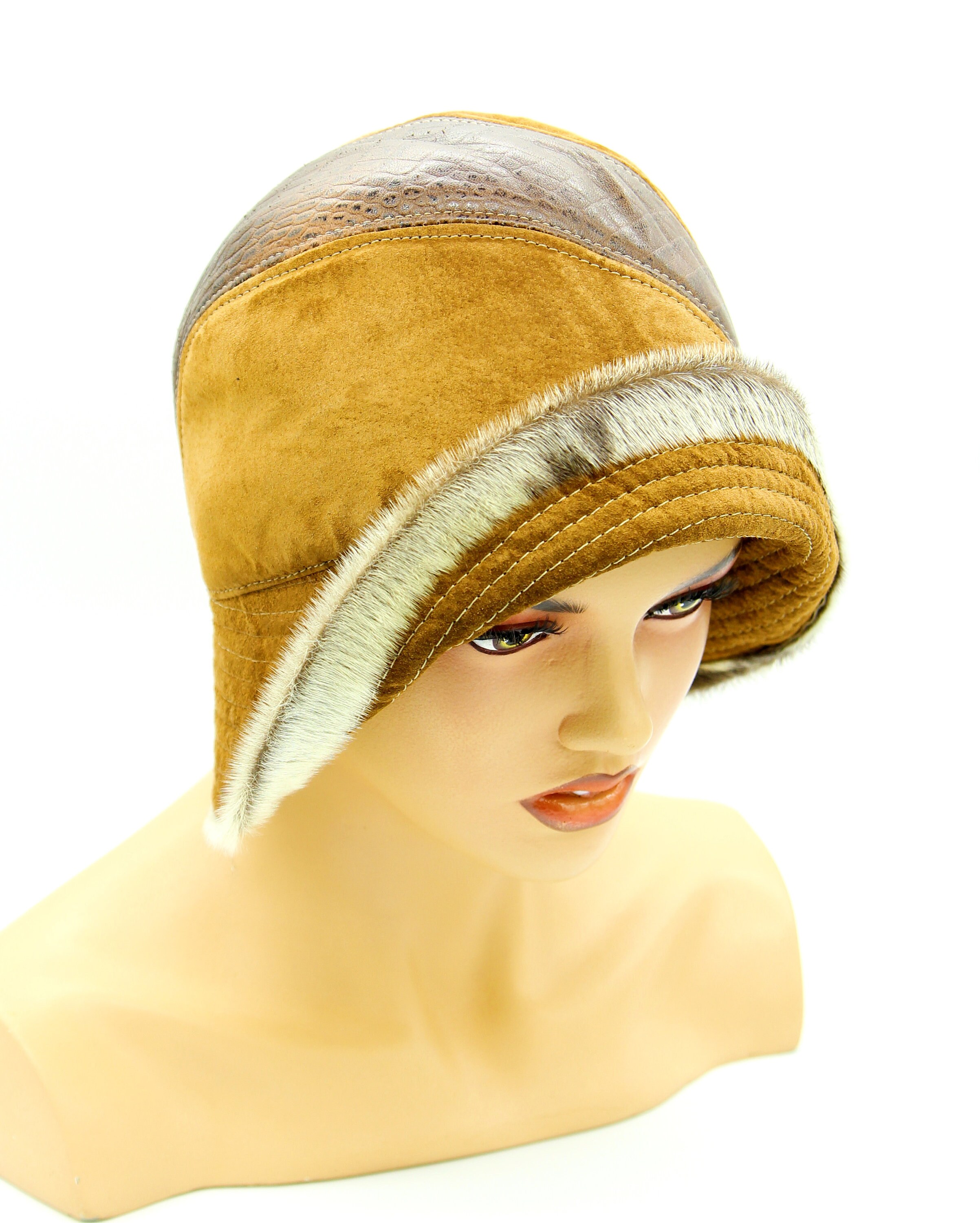 Violetta Winter Leather Hat Ladies Winter Hat Womens Etsy