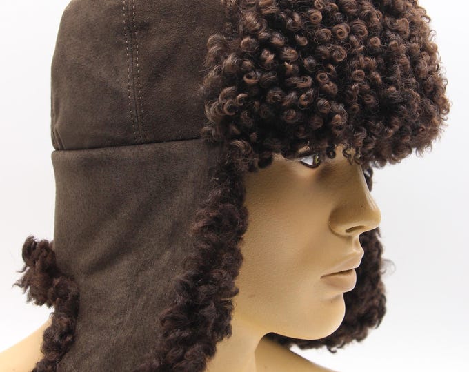 Karakul Fur Suede Ushanka Hat - Distinctive Texture Winter Hat for Men