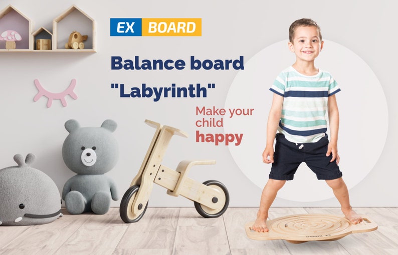 Children's balance board Labyrinth an interactive toy Etsy