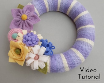 Felt Floral Wreath Tutorial Video - DIY Felt Flowers