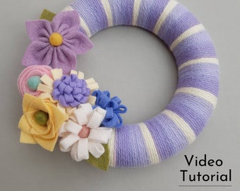 フェルトの花輪のチュートリアルビデオ - DIYフェルトの花