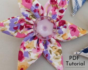 Fabric Flower Tutorial - PDF Instructions for a DIY Fabric Star Flower - Instant Download Pattern