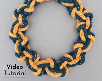 Video tutorial de collar de macramé - Patrón para un collar de dos colores con nudo de macramé