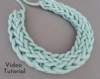 Gestrickte Halskette Tutorial Video - Finger gestrickte Halskette Muster
