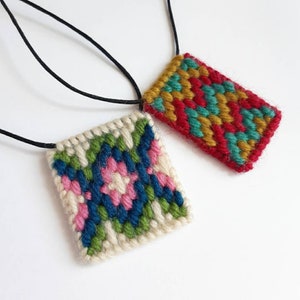 Bargello Necklace Kit and Tutorial Video Autumn Shades