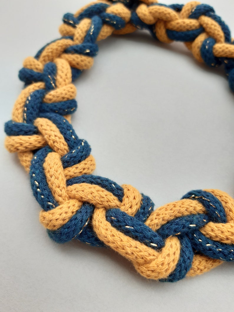 Macrame Necklace Tutorial Video Pattern for a Macrame Knot Two Colour Necklace image 5