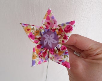 Fabric Flower Tutorial - PDF Instructions for a DIY Fabric Folded Daisy Stemmed Flower - Instant Download Pattern