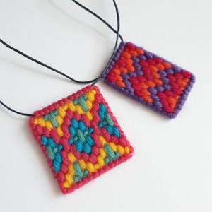 Bargello Necklace Kit and Tutorial Video Summer Brights