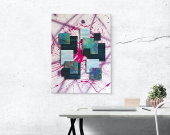 Abstract Painting 3D / Large wall art print / Wall decor / Home / Acrylic / Canvas / John Backley inspiration / Funky