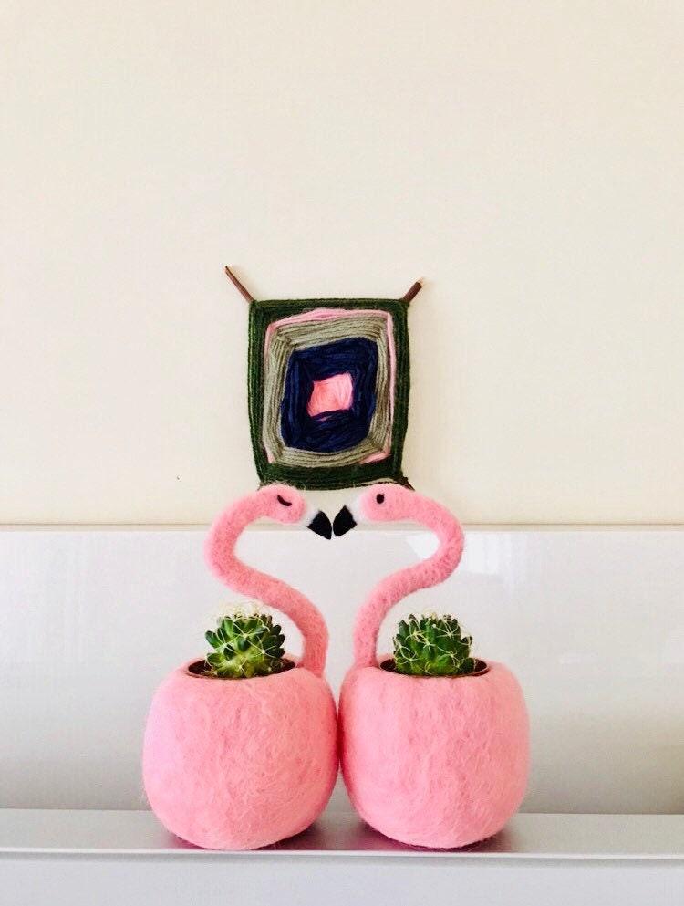 Flamant Rose Flamant Décor d'amour Cadeau Jardinière Cactus Succulente Idées de Flamant Pour Femmes 