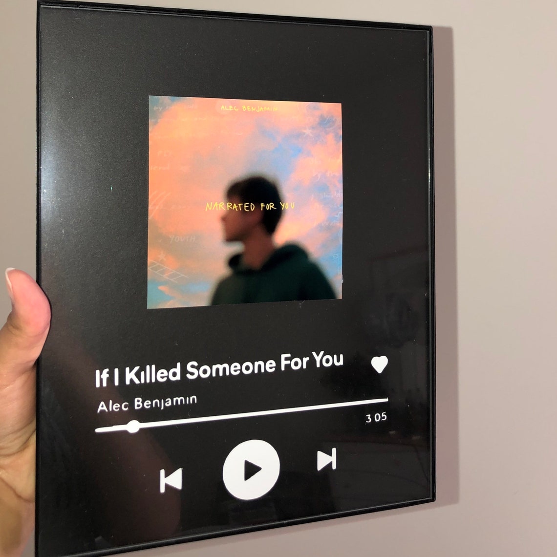 8x10 custom acrylic spotify song album art poster clear Etsy