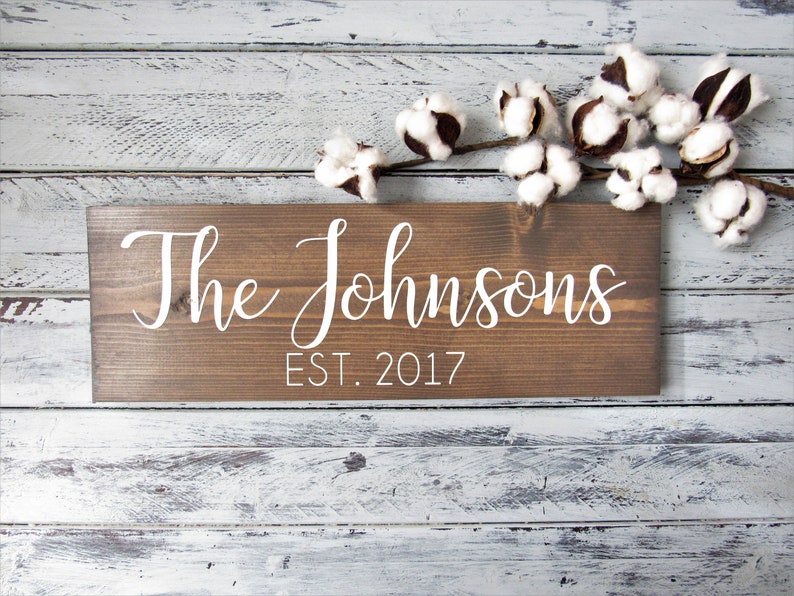 Personalized Wood Sign. Family Name Hand Painted Sign. Wedding Etsy