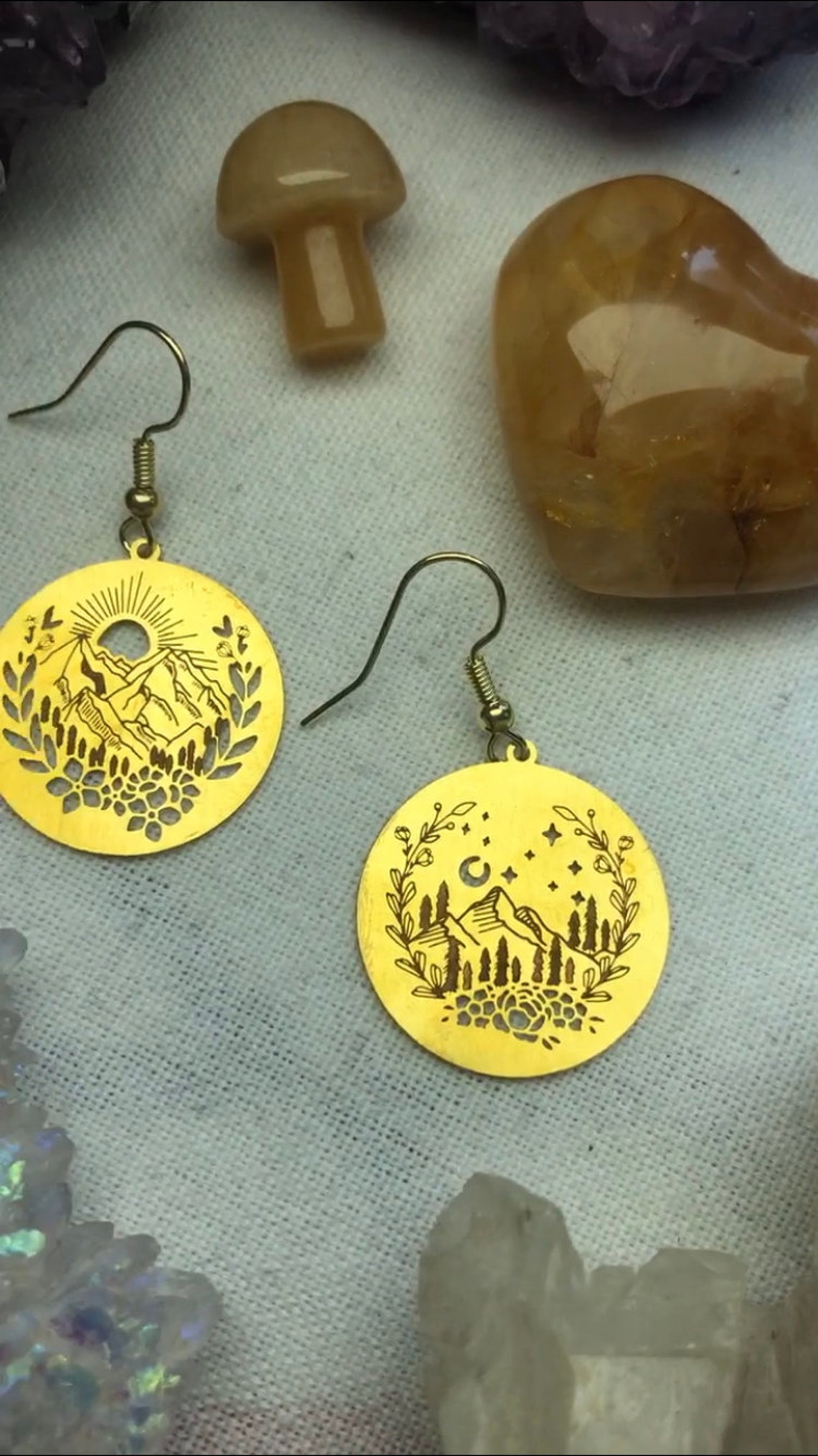  Sunrise  Sunset  Mountain Scene Boucles doreilles Etsy