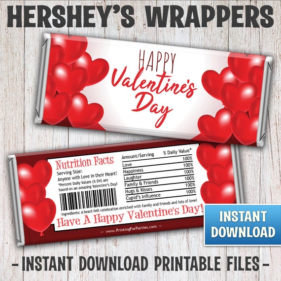 Valentine's Day Hershey's Bar Wrappers, Valentine's Day Candy Bar Wrappers, Cupid, Candy Bar Wrappers, Valentine, Instant Download – 154 Il_570xn