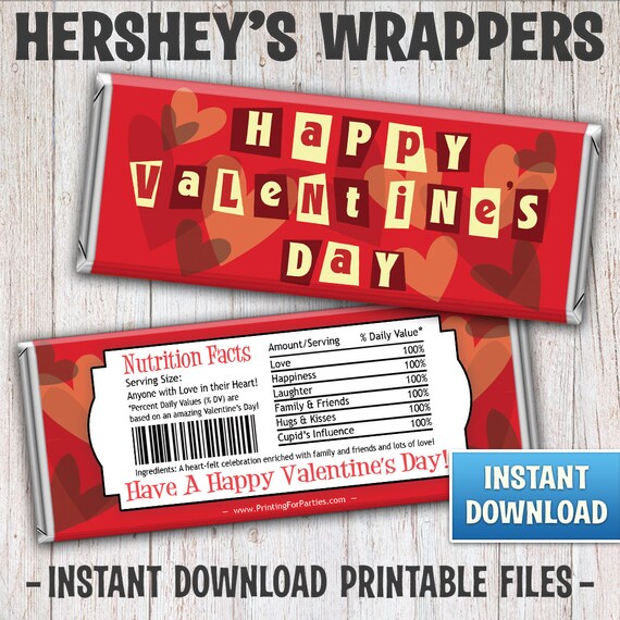 Valentine's Day Hershey's Bar Wrappers, Valentine's Day Candy Bar Wrappers, Cupid, Candy Bar Wrappers, Valentine, Instant Download – 156 Il_570xn