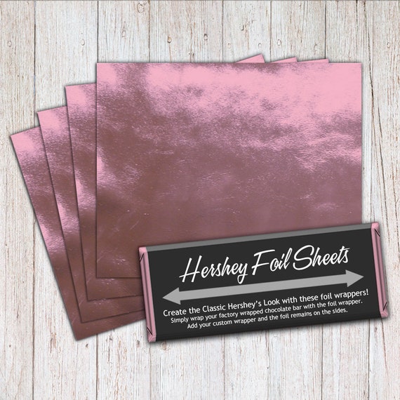 Light Pink Foil Sheets, Hershey Foil Sheets, Hershey Foil Wrappers, Candy Bar Foil Sheets, Foil Wrappers for Wrapping 1.55Oz Hershey Bars Il_570xn