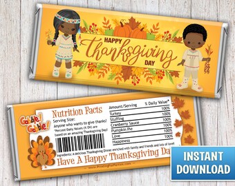 Thanksgiving Candy Bar Wrappers, Fall Harvest Candy Bar Wrappers, Candy Bar Wrappers, Instant Downloadable Digital File – 125