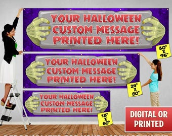 Custom Halloween Banner: Personalized Party Decoration (Digital or Printed)