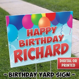 Birthday Yard Sign, Outdoor Sign, Honk Yard Sign, Happy Birthday Sign, Happy Birthday Yard Sign, Digital File or We Print & Ship 030