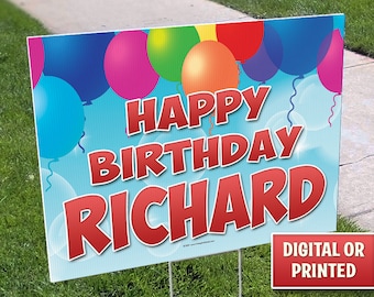 Personalized Birthday Yard Sign: Corrugated Plastic, Outdoor Decor (Digital File or Printed)