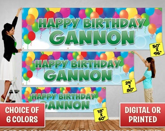 Custom Personalized Balloons Birthday Banner Decoration, Custom Banner, Personalized Banner, Balloons, Birthday Backdrop Decoration 030
