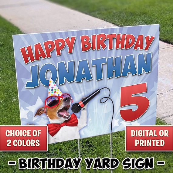 Puppy Birthday Yard Sign, Outdoor Sign, Honk Yard Sign, Happy Birthday Sign, Happy Birthday Yard Sign, Digital File or We Print & Ship 102 Il_570xn