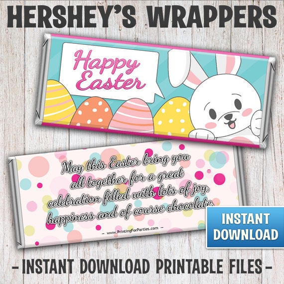 Printable Easter Bunny Candy Bar Wrappers, Easter Bunny Hershey Bar Wrappers, Easter Bunny, Instant Download Printable Candy Wrappers - 056 Il_570xn