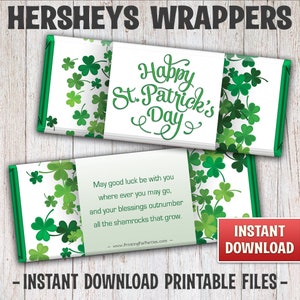 Printable St. Patrick's Day Candy Bar Wrappers, St. Patrick's Day Hershey Bar Wrappers, Instant Download Printable Candy Wrappers - 020