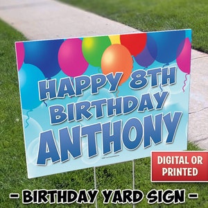 Birthday Yard Sign, Outdoor Sign, Honk Yard Sign, Happy Birthday Sign, Happy Birthday Yard Sign, Digital File or We Print & Ship 030