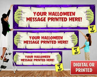 Custom Halloween Banner: Personalized Party Decoration (Digital or Printed)