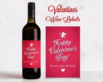 Personalized Valentine's Day Wine Label: Gloss or Matte