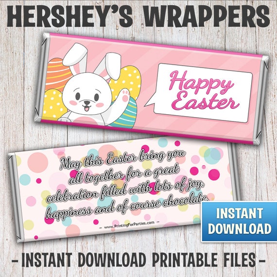 Printable Easter Bunny Candy Bar Wrappers, Easter Bunny Hershey Bar Wrappers, Easter Bunny, Instant Download Printable Candy Wrappers - 055 Il_570xn