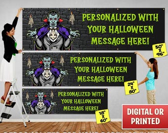 Personalized Halloween Banner: Custom Party Decoration (Digital or Printed)