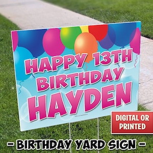 Birthday Yard Sign, Outdoor Sign, Honk Yard Sign, Happy Birthday Sign, Happy Birthday Yard Sign, Digital File or We Print & Ship 030