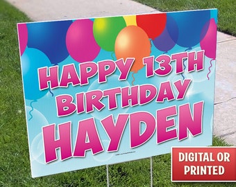 Birthday Yard Sign, Outdoor Sign, Honk Yard Sign, Happy Birthday Sign, Happy Birthday Yard Sign, Digital File or We Print & Ship 030