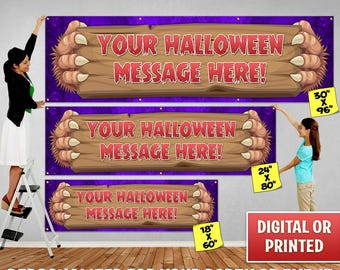 Custom Halloween Banner: Personalized Party Decoration (Digital or Printed)