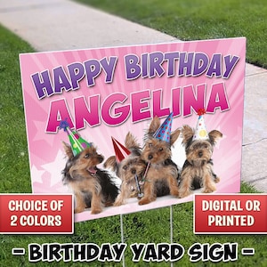 Puppy Birthday Yard Sign, Outdoor Sign, Honk Yard Sign, Happy Birthday Sign, Happy Birthday Yard Sign, Digital File or We Print & Ship 101