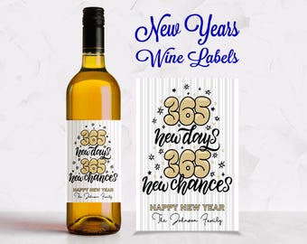 Personalized New Years Eve Wine Label: Gloss or Matte