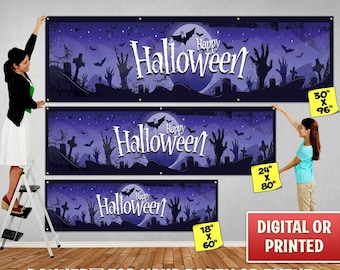 Custom Halloween Banner: Personalized Party Decoration (Digital or Printed)