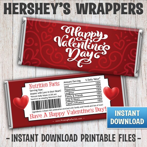 Valentine's Day Hershey's Bar Wrappers, Valentine's Day Candy Bar Wrappers, Cupid, Candy Bar Wrappers, Valentine, Instant Download – 159 Il_570xn