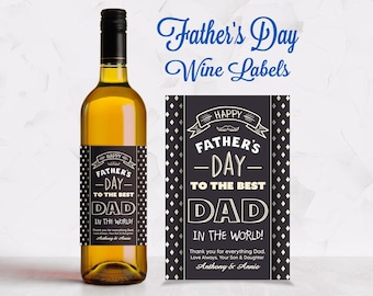 Personalized Father's Day Wine Label: Custom Printed Gift
