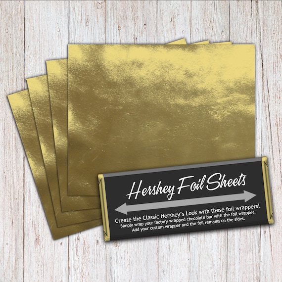 Gold Foil Sheets, Hershey Foil Sheets, Hershey Foil Wrappers, Candy Bar Foil Sheets, Foil Wrappers for Wrapping 1.55Oz Hershey Bars Il_570xn