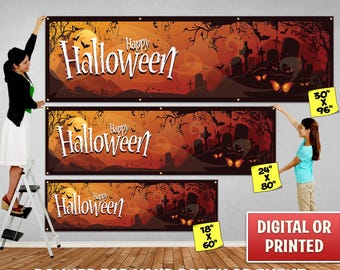 Custom Halloween Banner: Personalized Party Decoration (Digital or Printed)